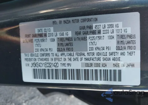 2014 Mazda Cx-5 Touring из США, поврежденный, VIN JM3KE4CY1E0321420